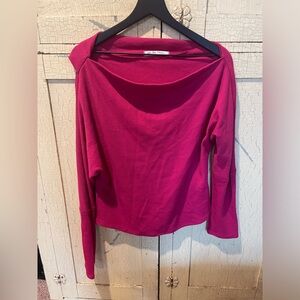 WE THE FREE Fuji Rose Hypnotic Pink Off Shoulder Long Sleeve Thermal Top XL